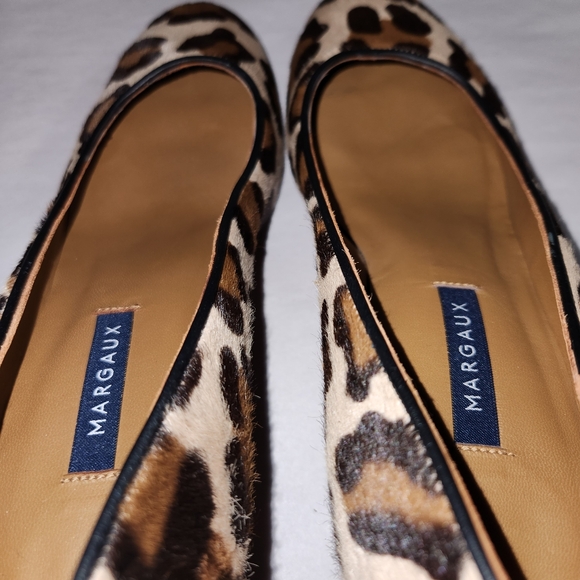 Margaux The Heel Leopard Print Hair Calf Upper Block Heels Size 39 Sz 8.5 - Picture 7 of 11
